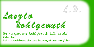 laszlo wohlgemuth business card